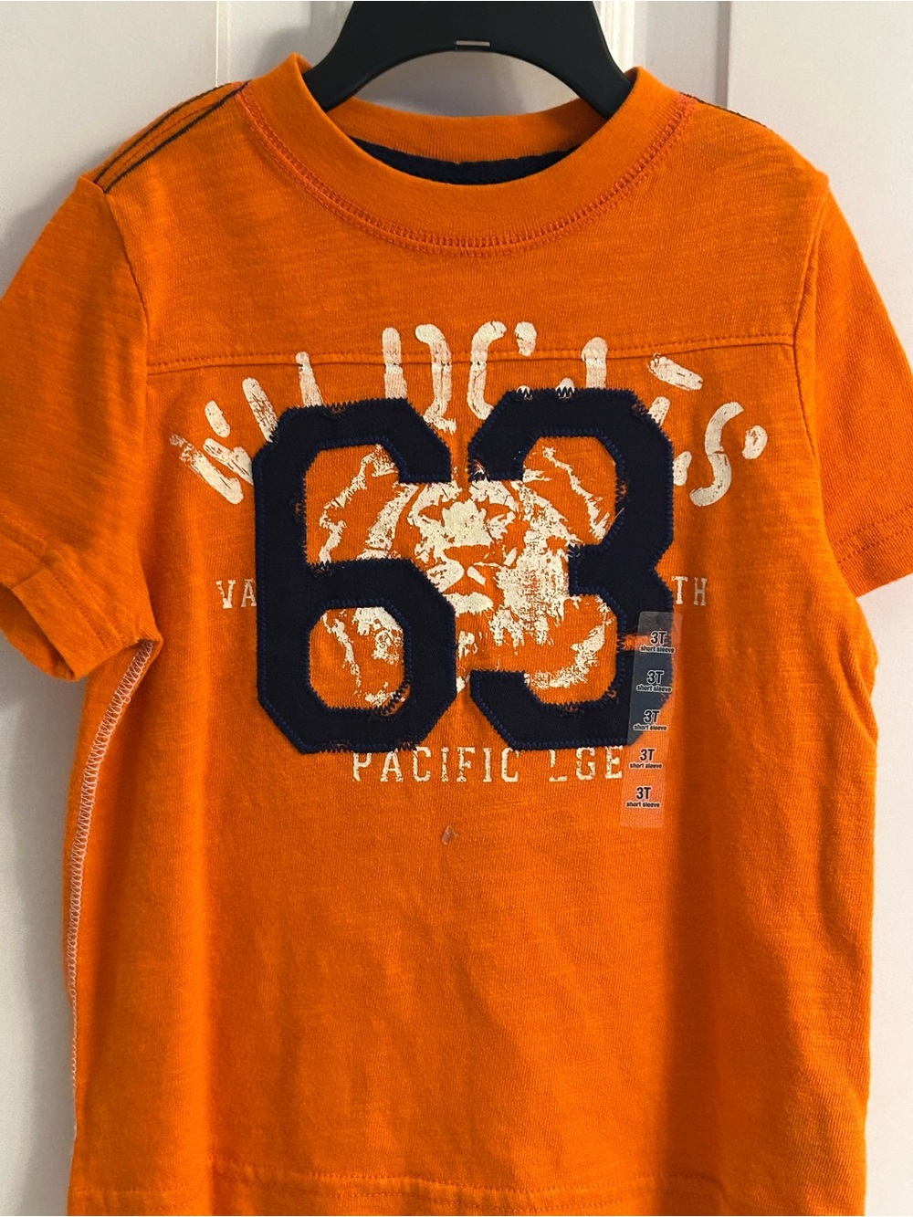 NWT-Boys Arizona Jean Company Orange Tee with Navy '63' On The Front